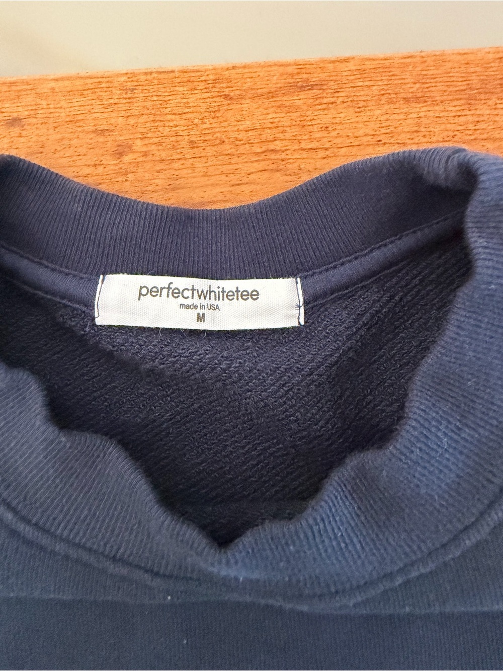 Perfectwhitetee Rebecca Terry 3/4 Puff Sleeve Sweatshirt Top Navy Blue Women’s M - Picture 6 of 9